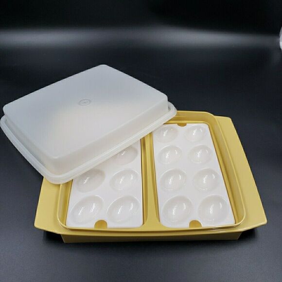 Vintage Tupperware Deviled Egg Keeper Serving Tray Carrier Container 723 - Picture 8 of 16